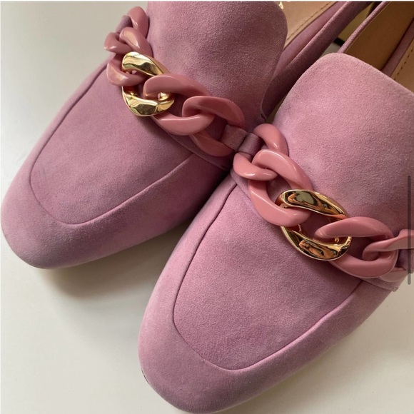 Cole Haan Shoes - Cole Haan Collection Chain Pink Suede Heel Loafers sz 9